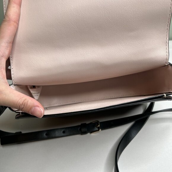 Kate Spade Nadine Medium Flap Black Smooth Leather Crossbody Bag - Picture 6 of 13